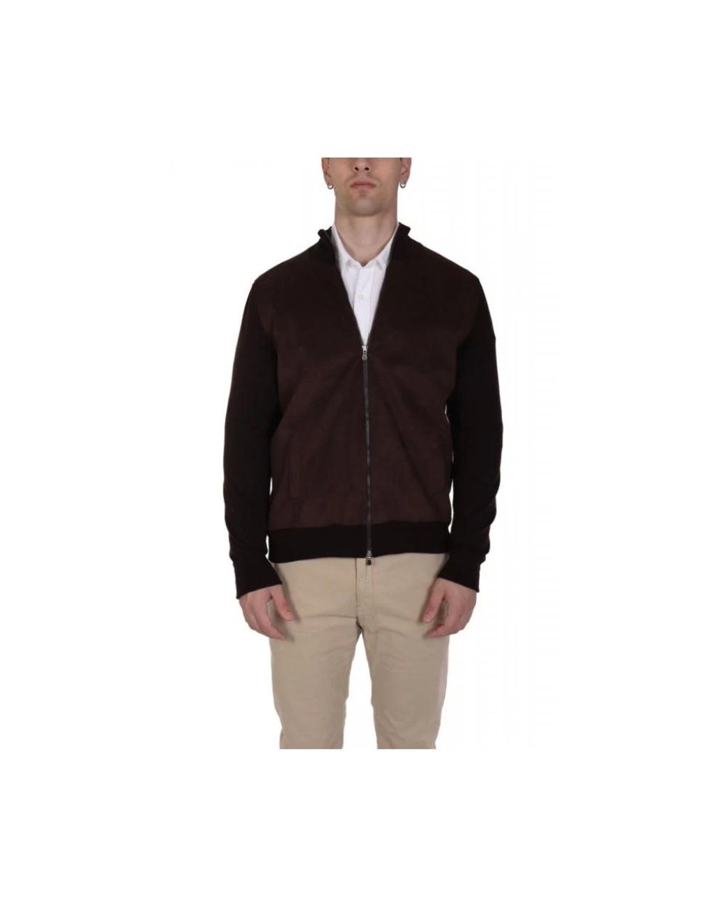Gran Sasso Truien & Vesten ,Bruin ,Wol Cardigan in het Black voor heren