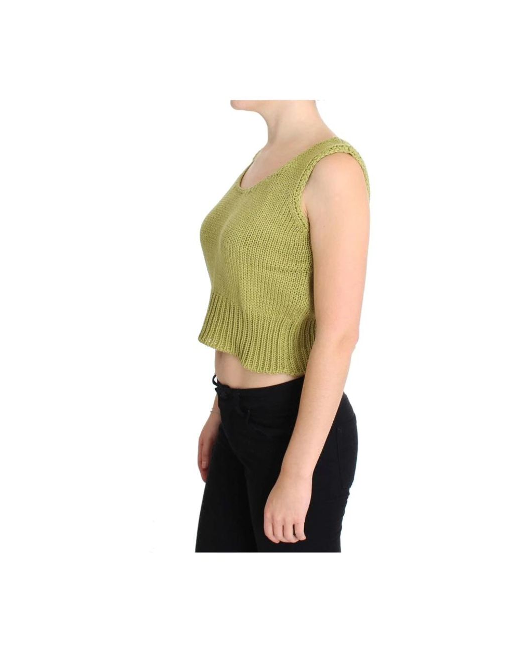 Pink Memories Green Round-Neck Knitwear