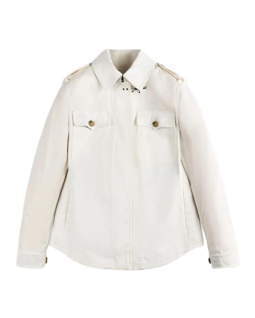 Fay Jassen ,Wit ,Katoen Buttoned Shirt Jacket in het White