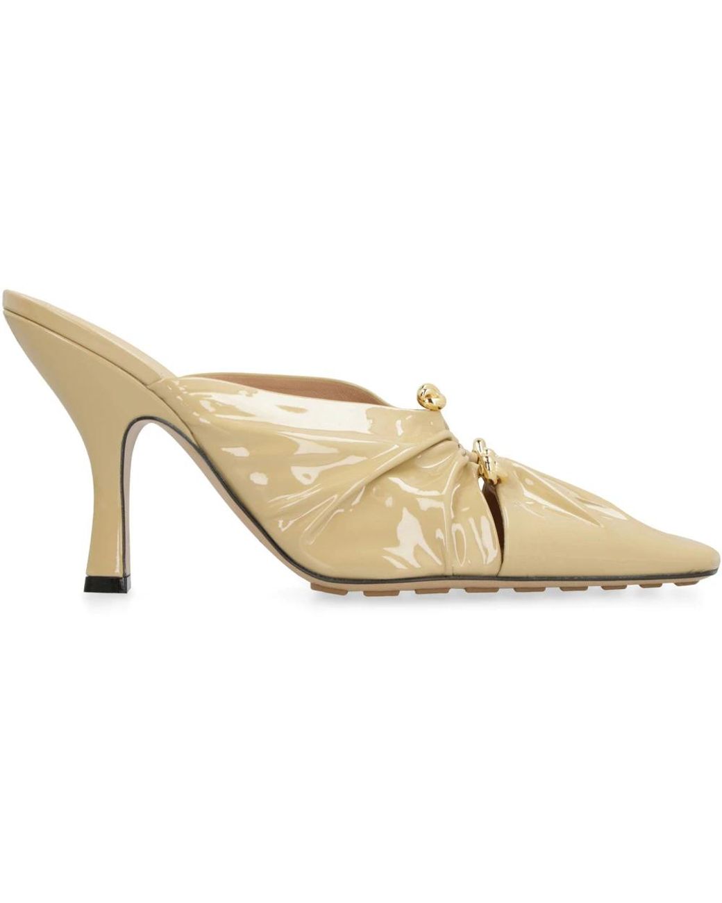 Bottega Veneta White Heeled Mules