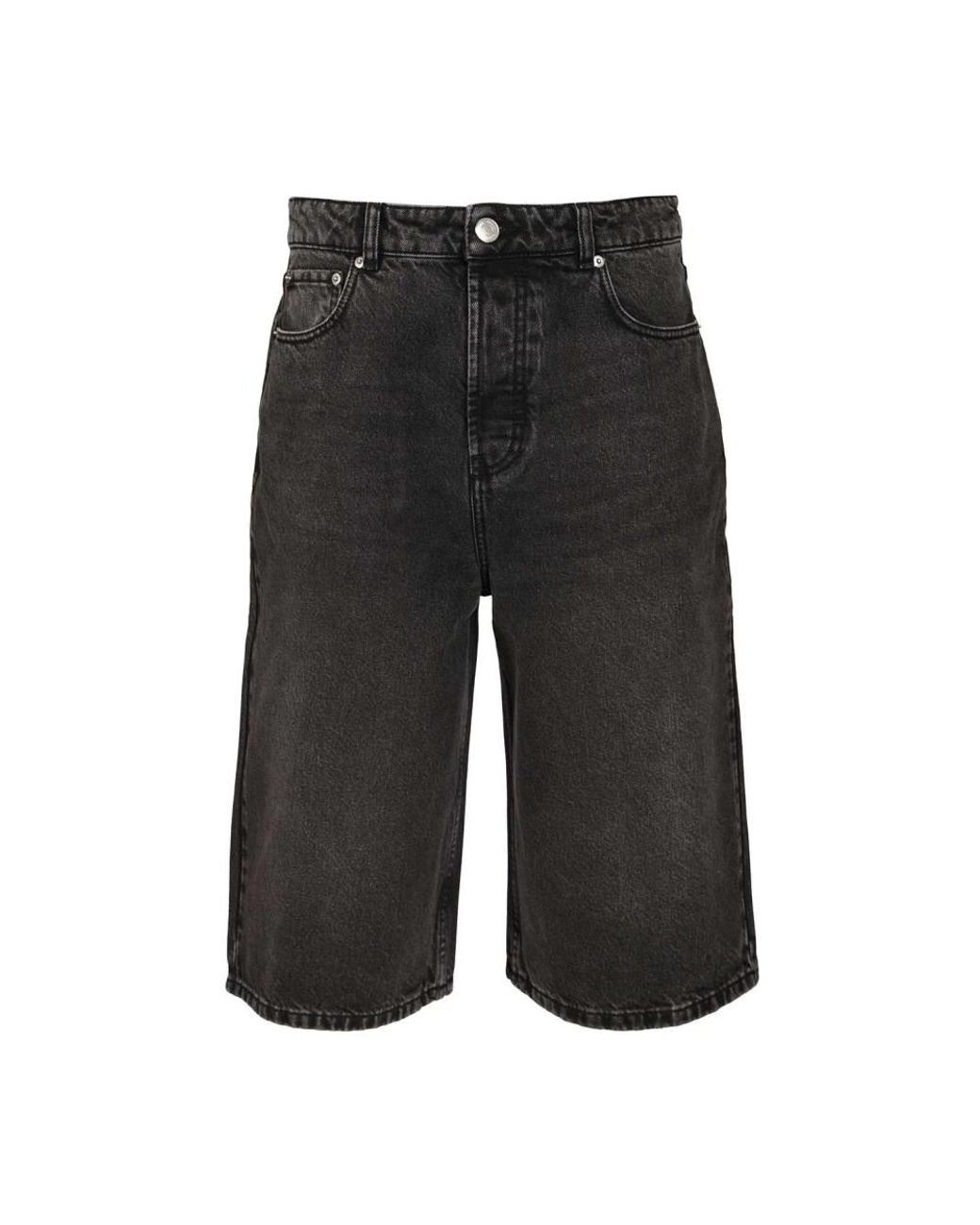 AMI Lange Denim Shorts in het Black voor heren