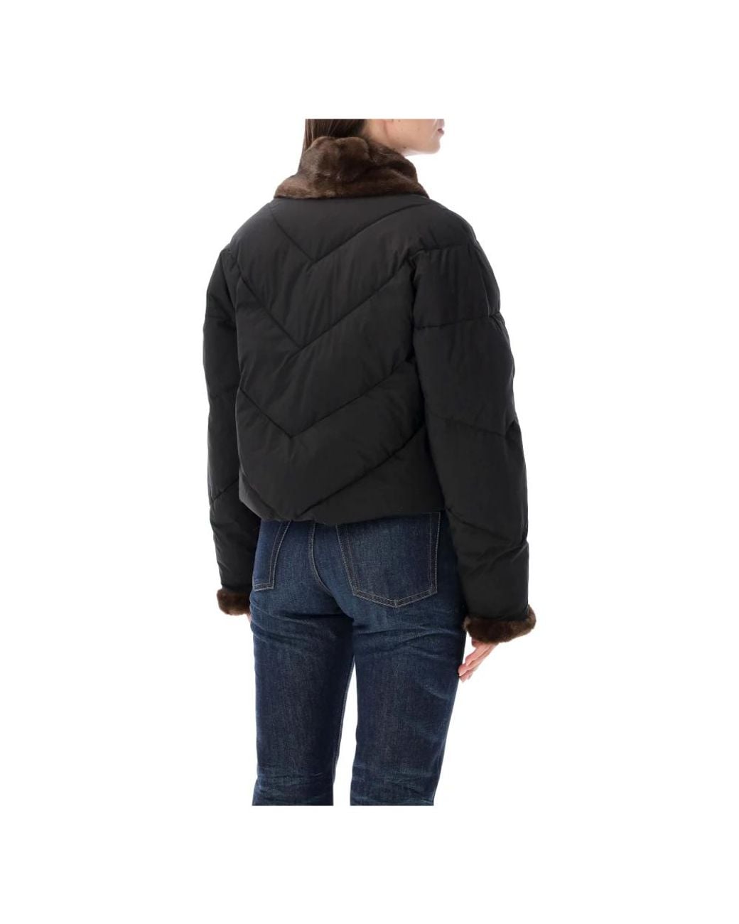 Vegancode Black Kurzer Puffer Mit Kunstpelz