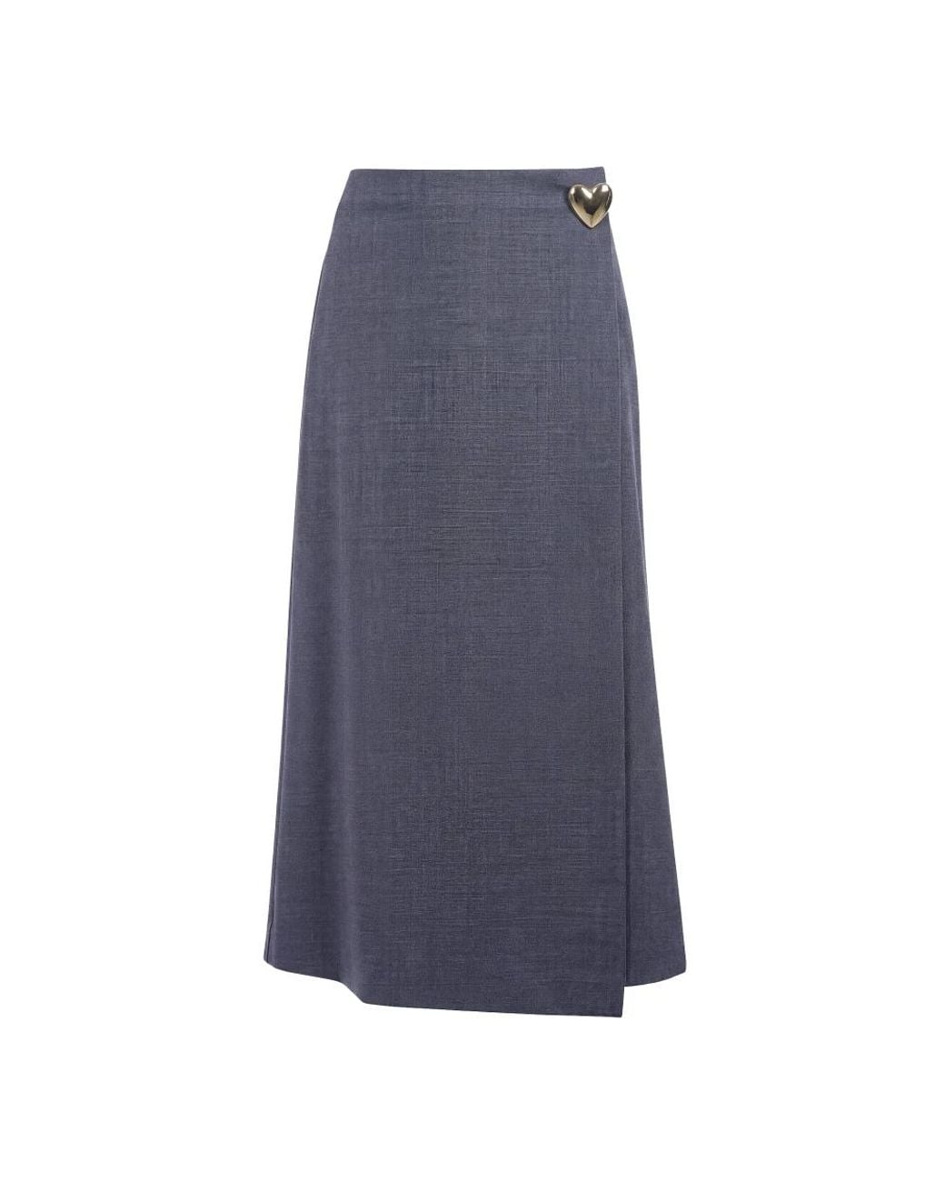 Ottod'Ame Rokken ,Grijs ,Polyester Midi Rok in het Blue