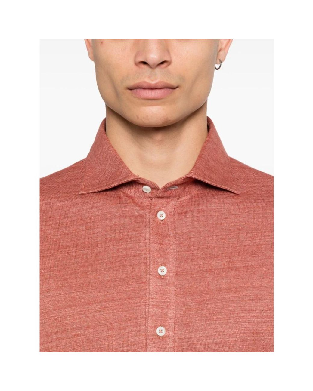 Brunello Cucinelli Pink Polo Shirts for men