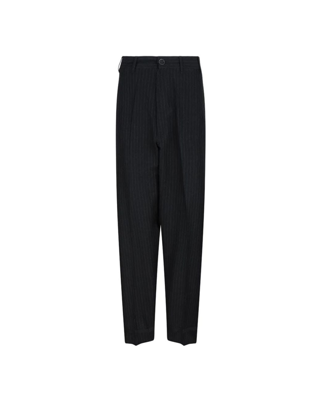 Maison Margiela Black Linen Wool Trousers for men