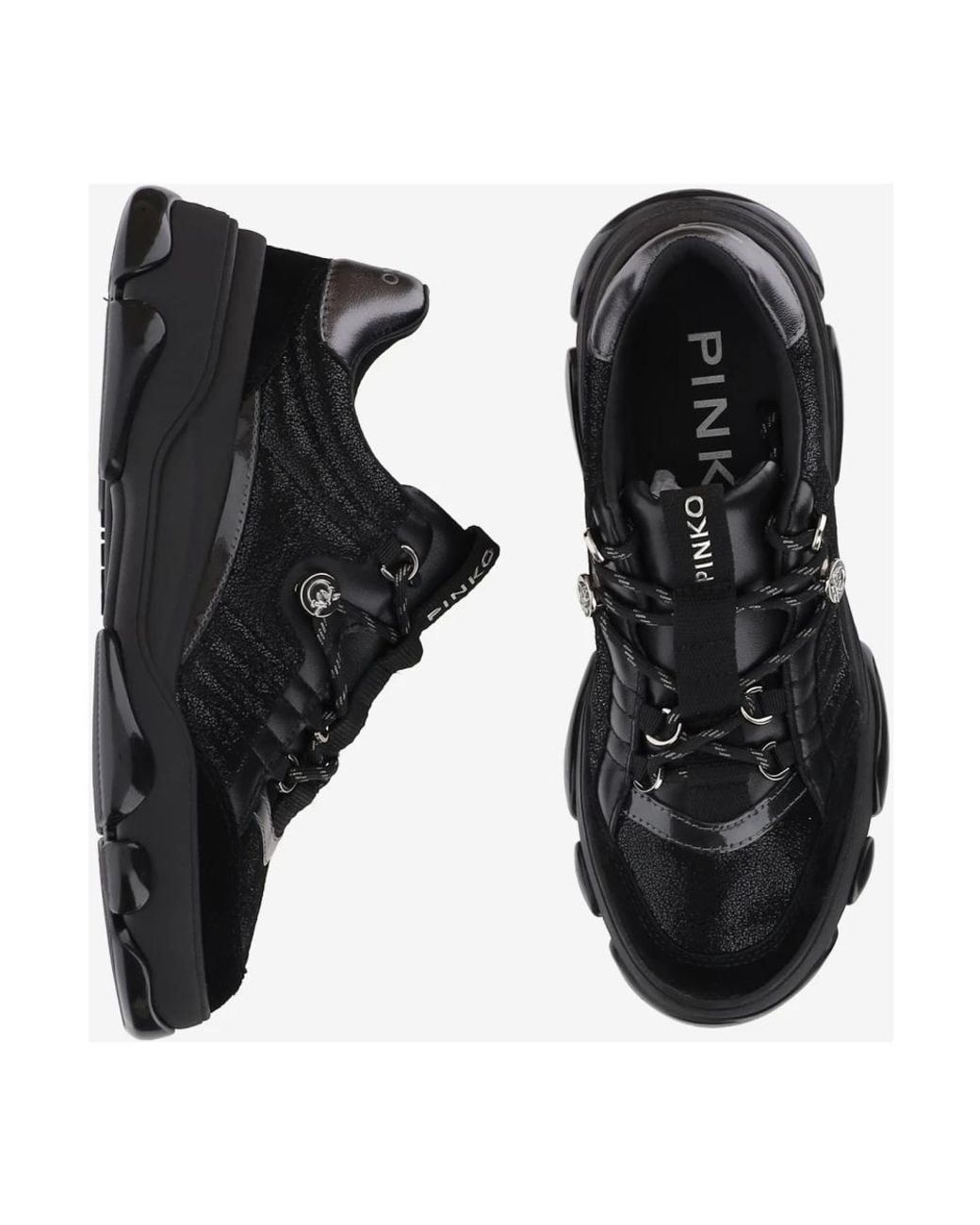 Pinko Black Leather Sneakers Athena Upper: Cow Trainers
