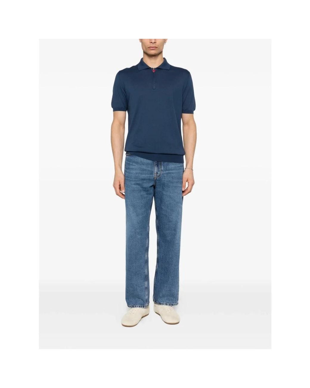 Polo Shirts Kiton de hombre de color Blue