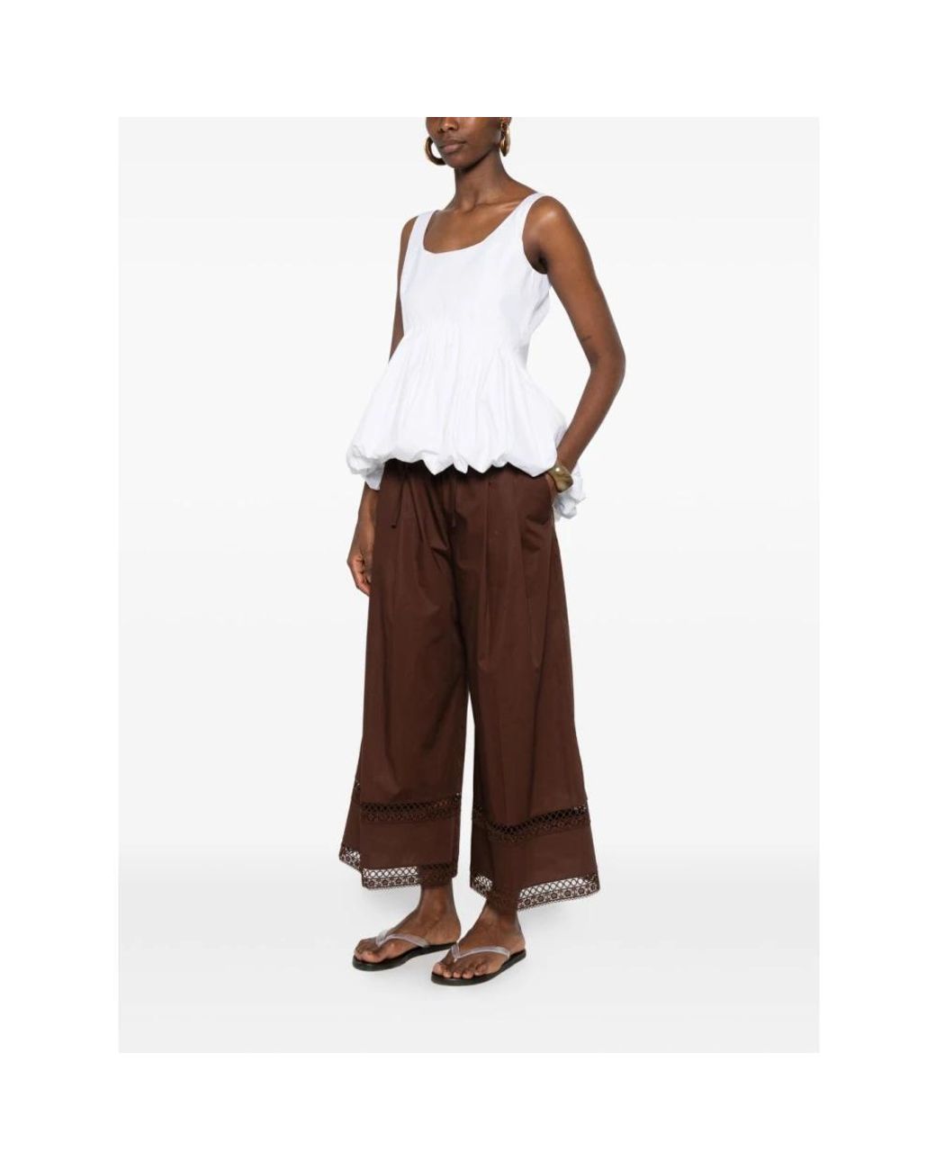 Twinset Brown Wide Trousers