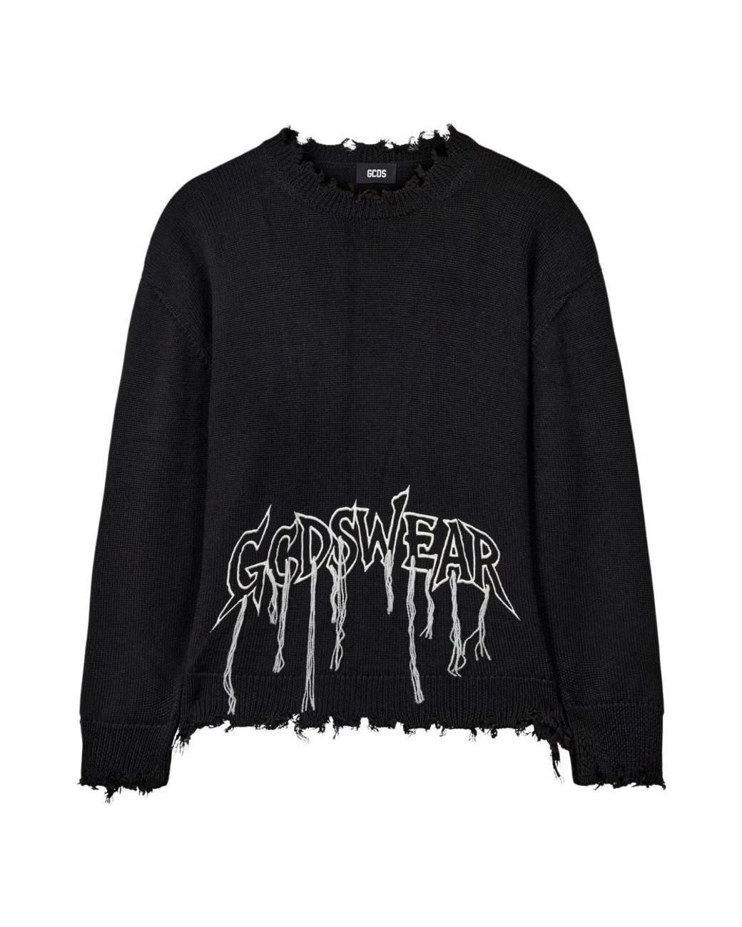 Gcds Black Round-Neck Knitwear for men