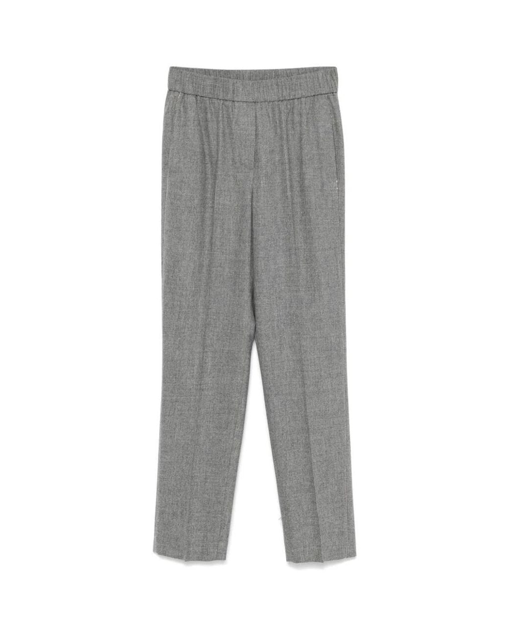 Peserico Gray Cropped Trousers