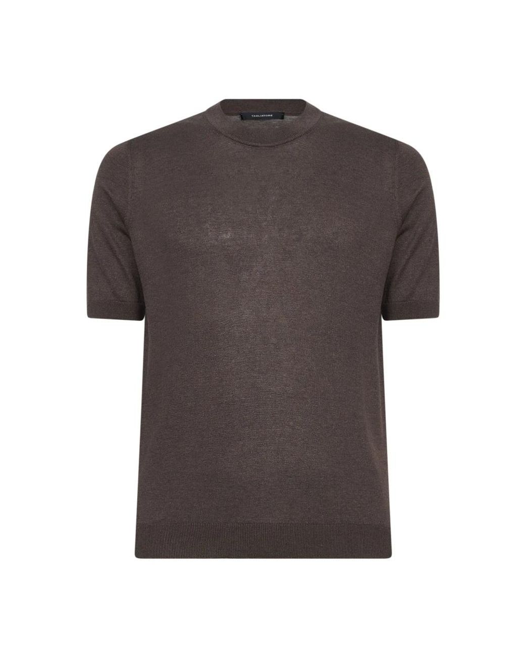 Tagliatore Gray Round-Neck Knitwear for men