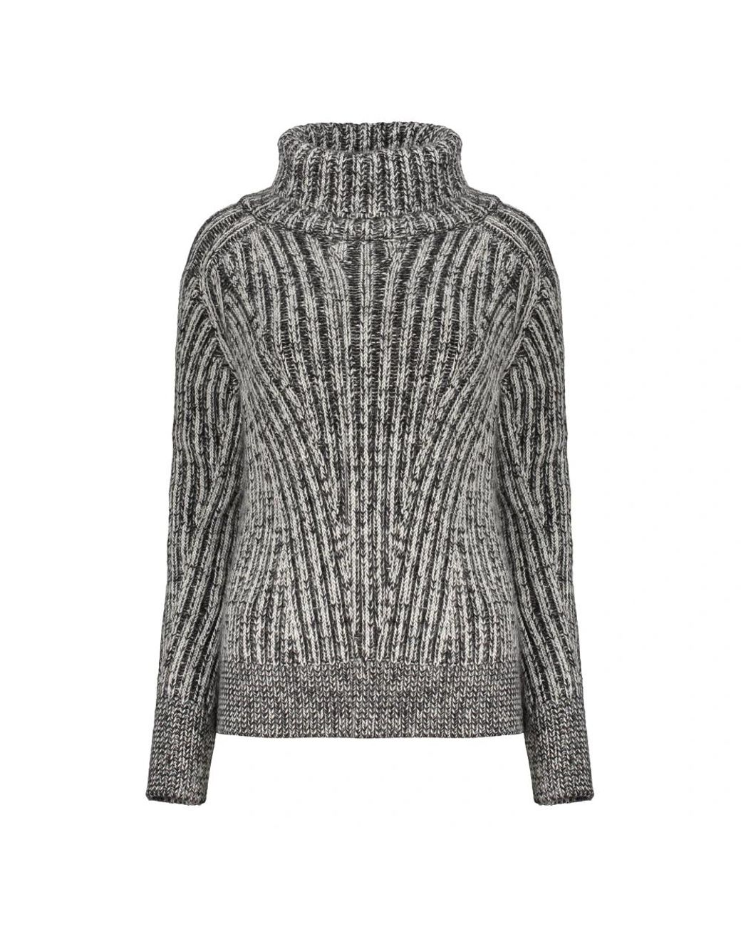 Moorer Geribbelde Coltrui Sweater in het Gray