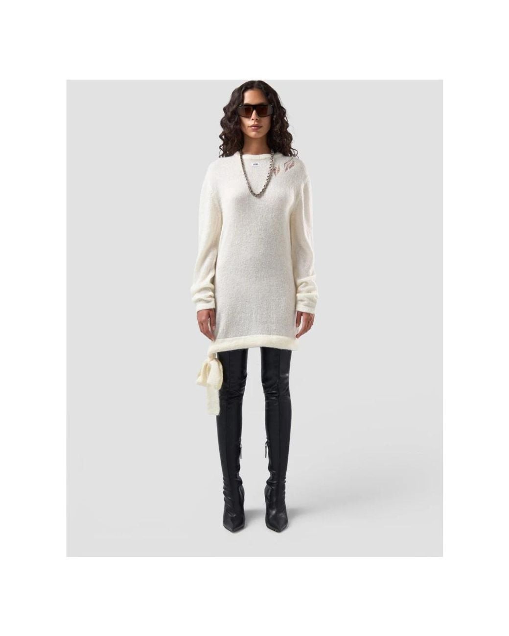 Gcds White Knitted Dresses