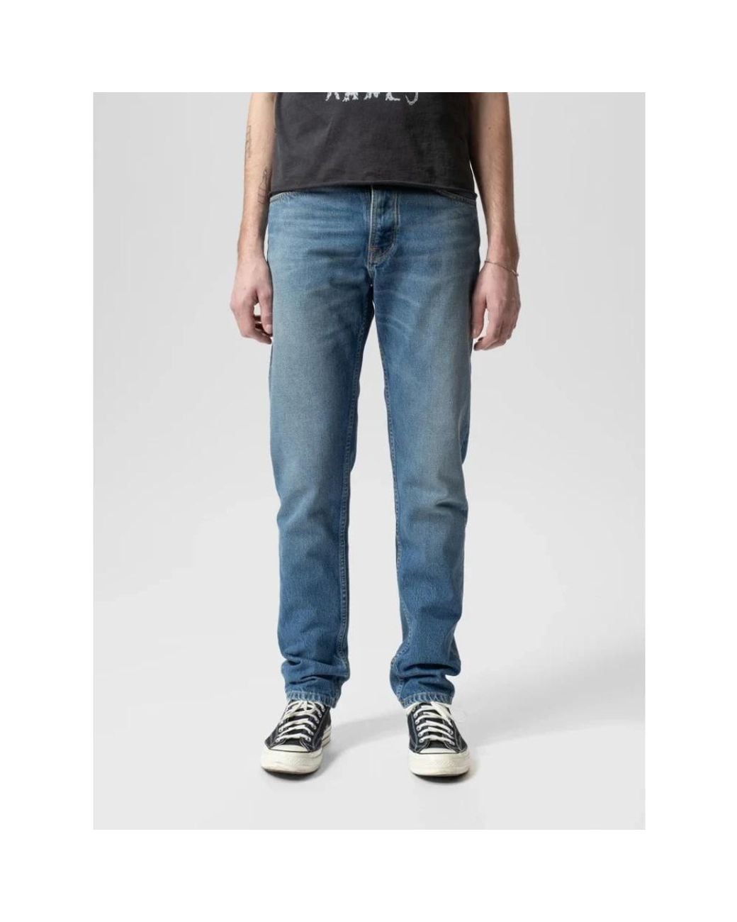 Nudie Jeans Blue Straight Fit Jeans for men