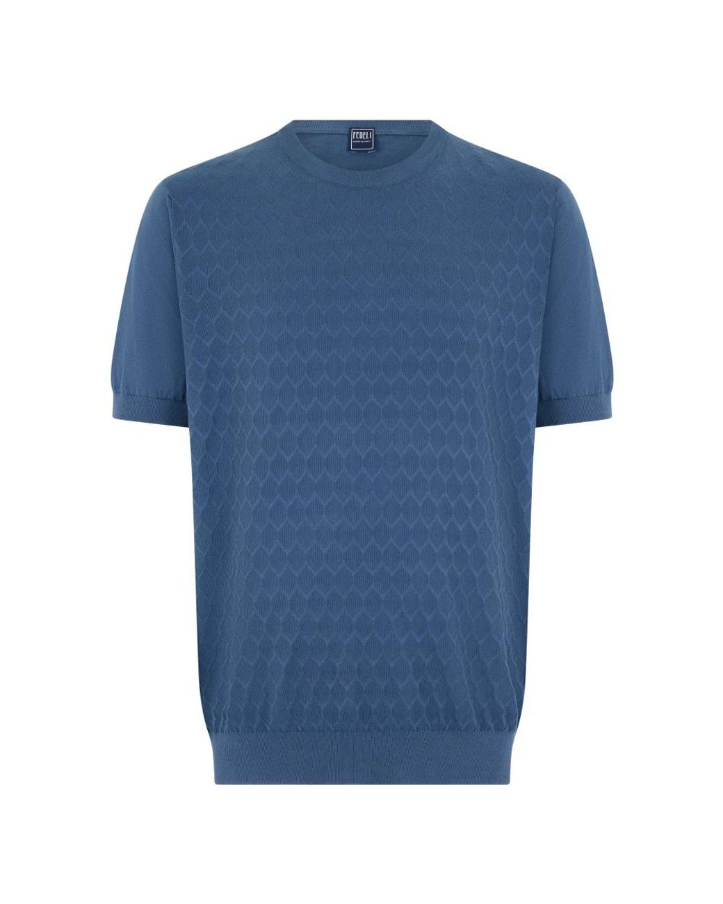Fedeli Kurzarmpullover in Blue für Herren
