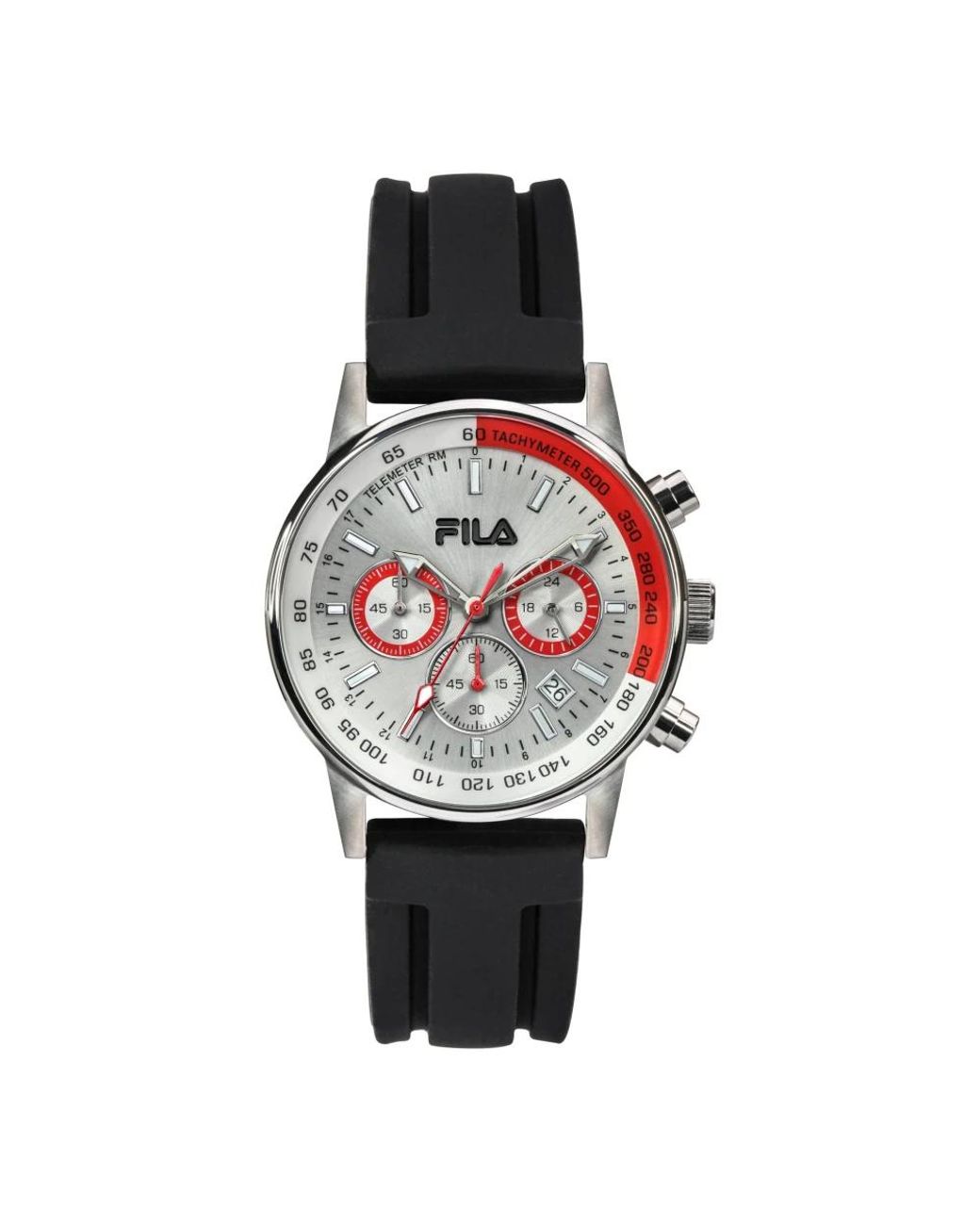 Fila Accessoires ,Grijs ,Herenhorloge Chronograaf Siliconen Armband Ctive 38-113 in het Black voor heren