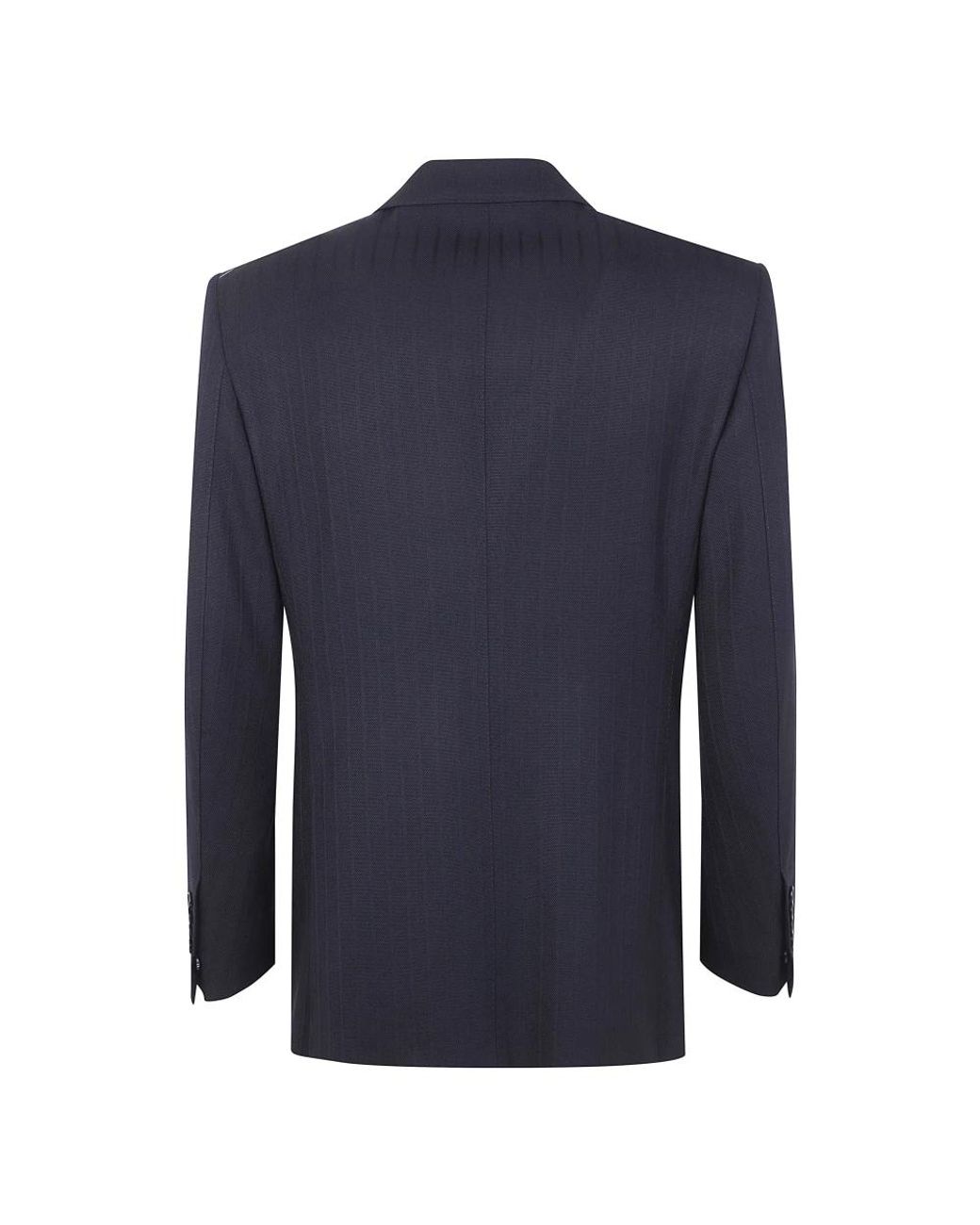 Tom Ford Solid Satin Stripe Double Breasted Jacket in Blue für Herren