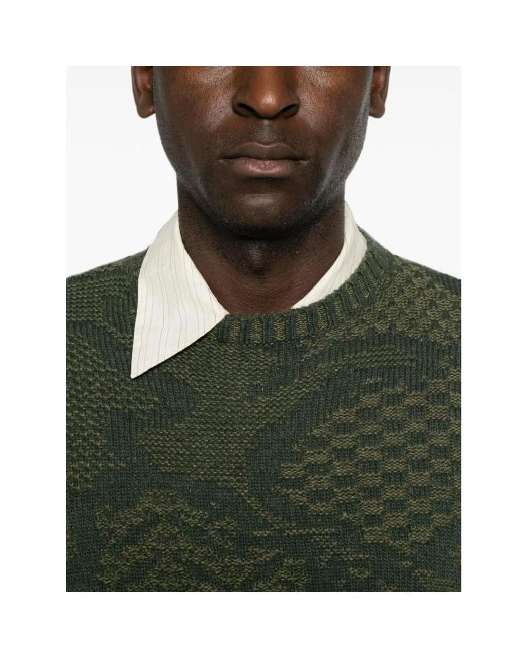 Etro Green Round-Neck Knitwear for men