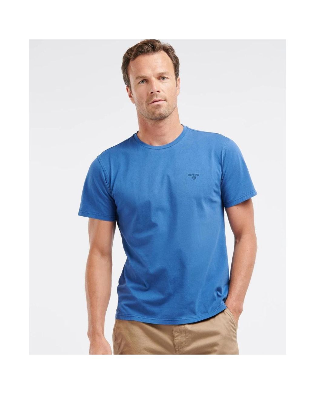 Barbour Garment Dyed T-shirt Blue for men