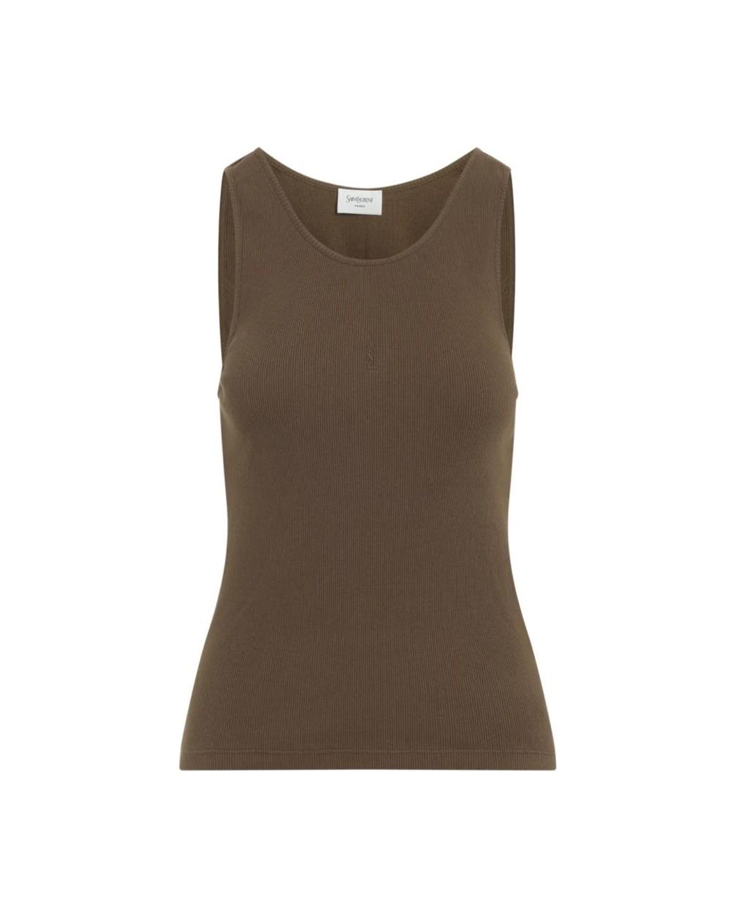Saint Laurent Brown Sleeveless Tops
