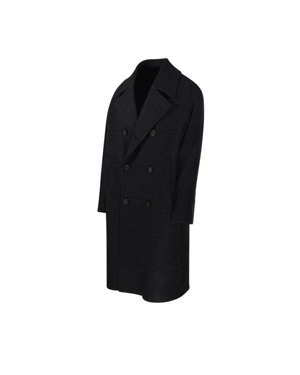Hevò Black Double-Breasted Coats for men
