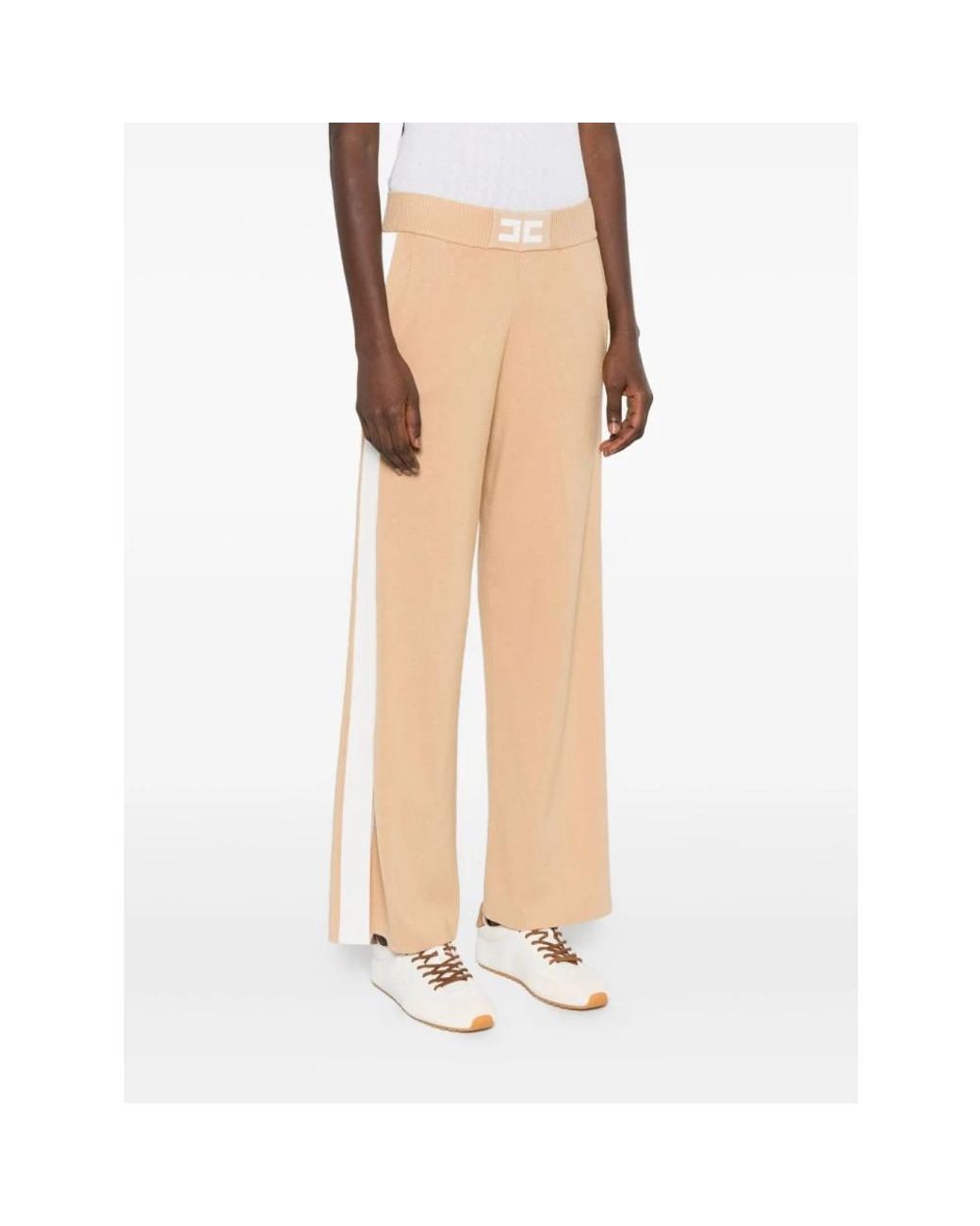 Elisabetta Franchi Natural Wide Trousers