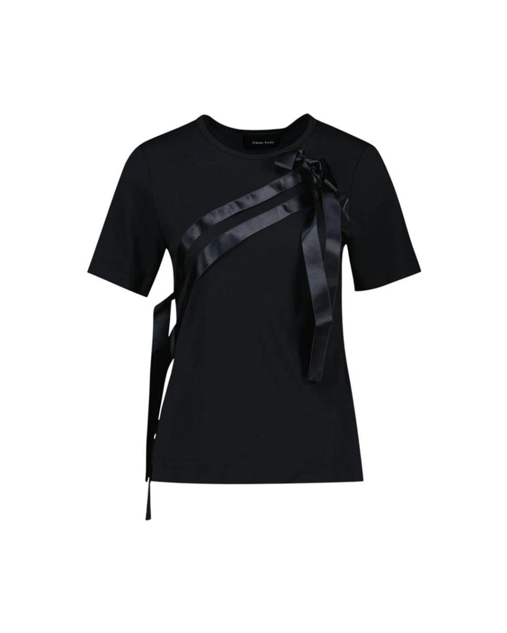 Simone Rocha Bow Sash Easy T-Shirt in het Black