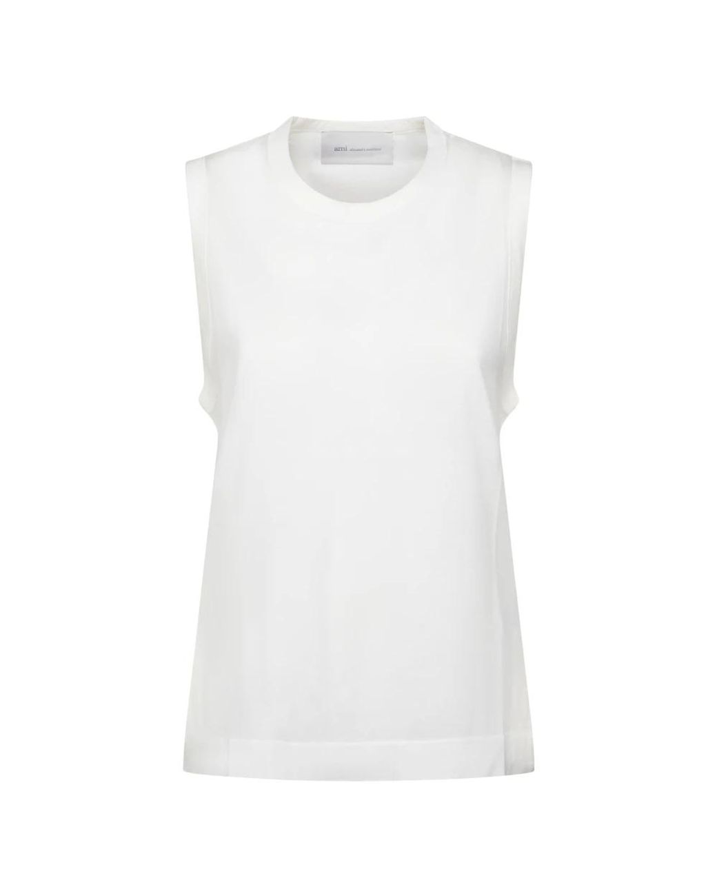 AMI Tops ,Wit ,Adc Tank Top in het White