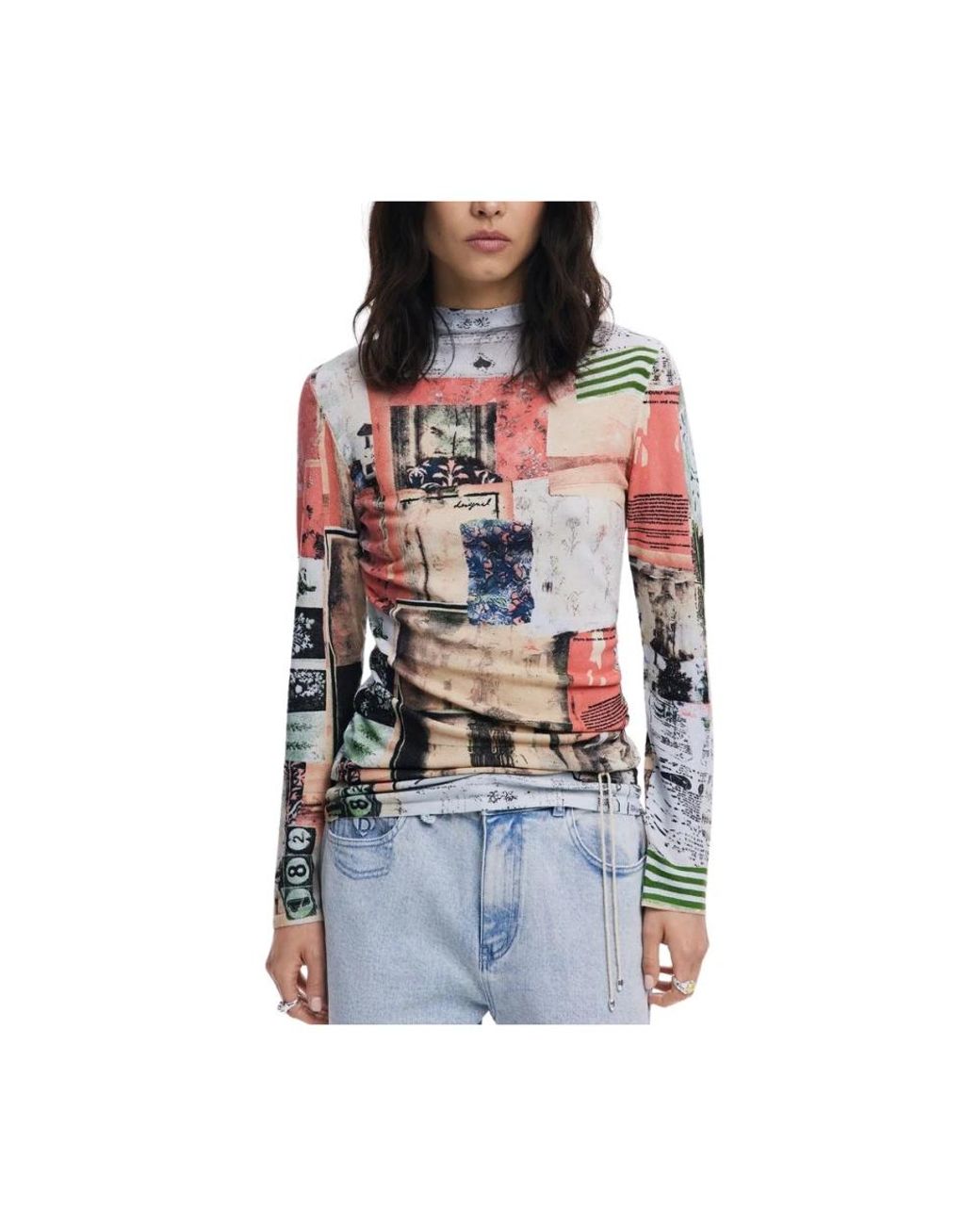 Desigual Red Long Sleeve T-Shirts