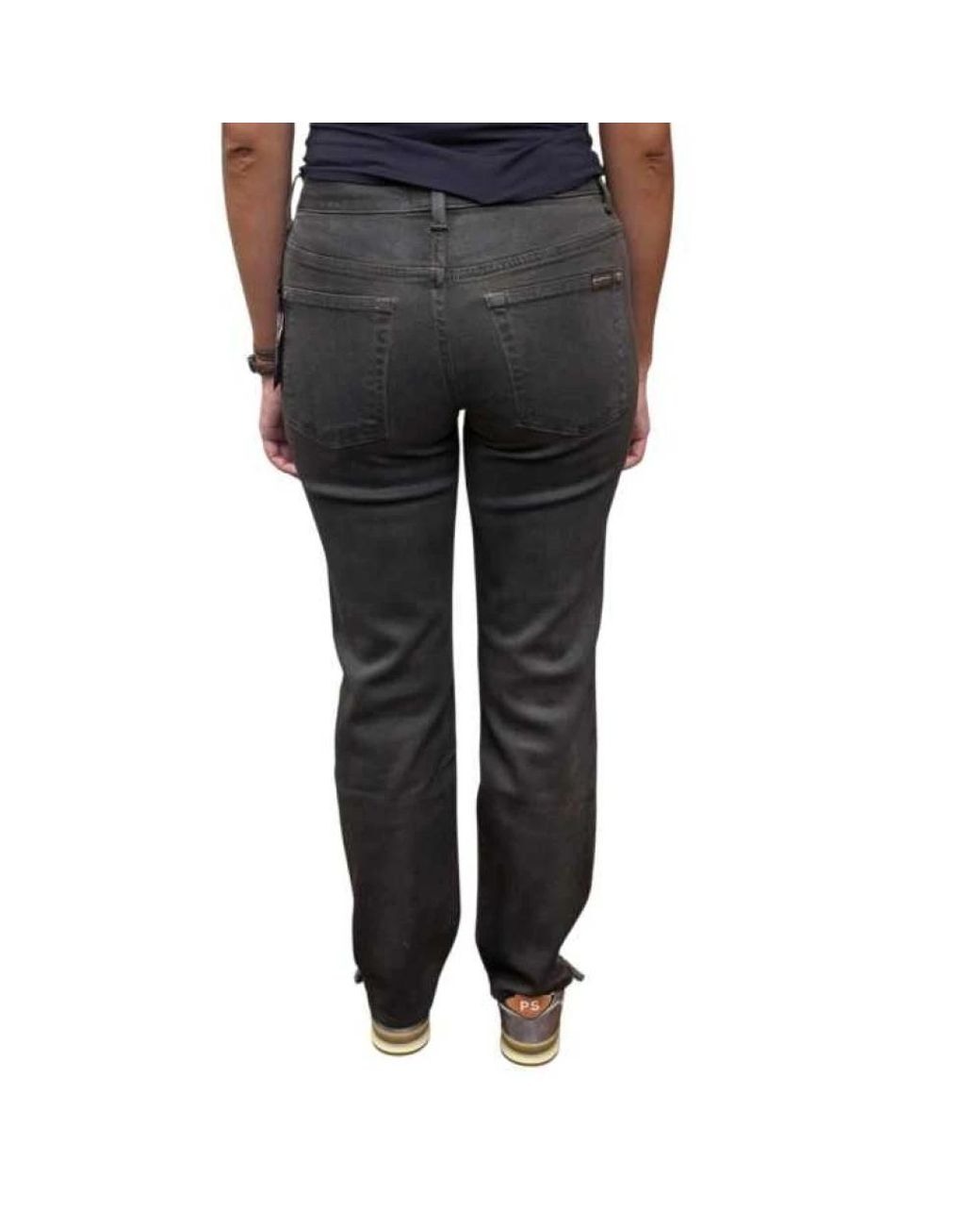 7 For All Mankind Black Straight Fit Jeans