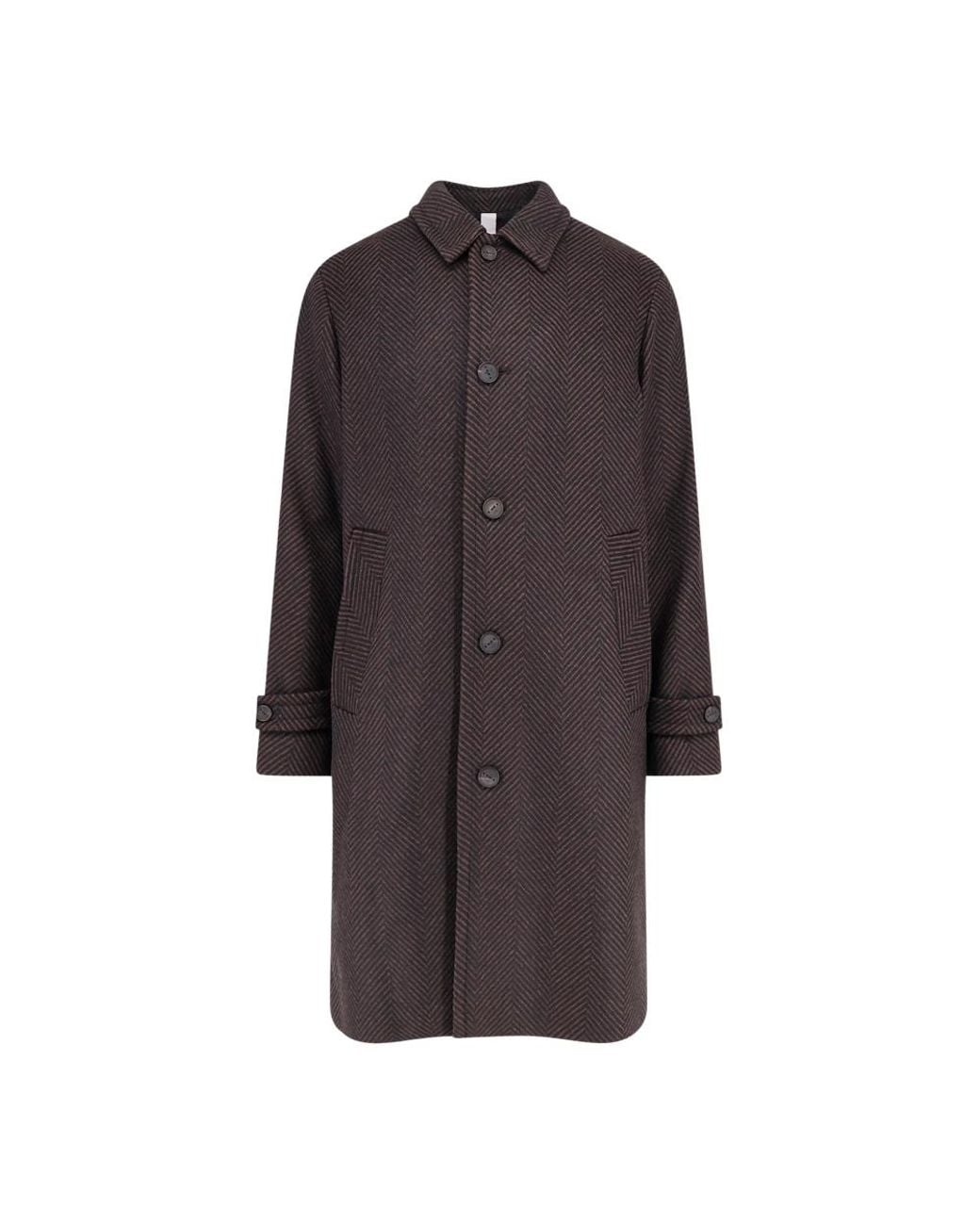 Hevò Brown Single-Breasted Coats for men