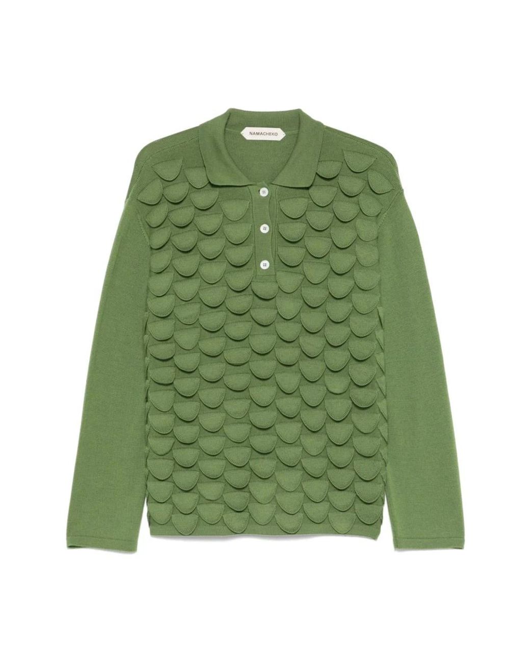NAMACHEKO Green V-Neck Knitwear for men