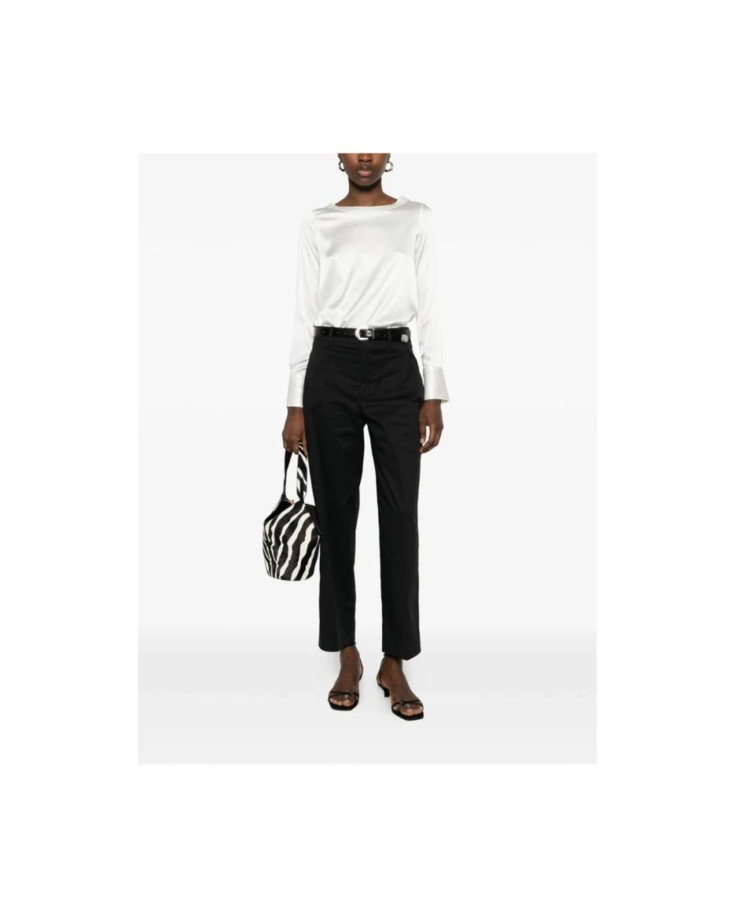 Berwich Black Straight Trousers