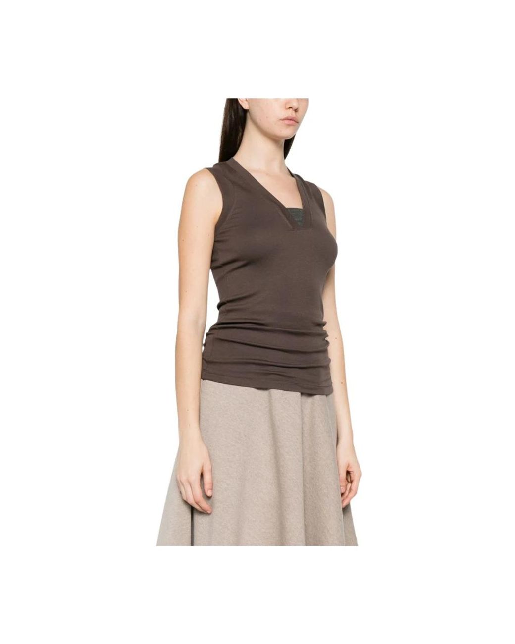 Brunello Cucinelli Brown Sleeveless Tops