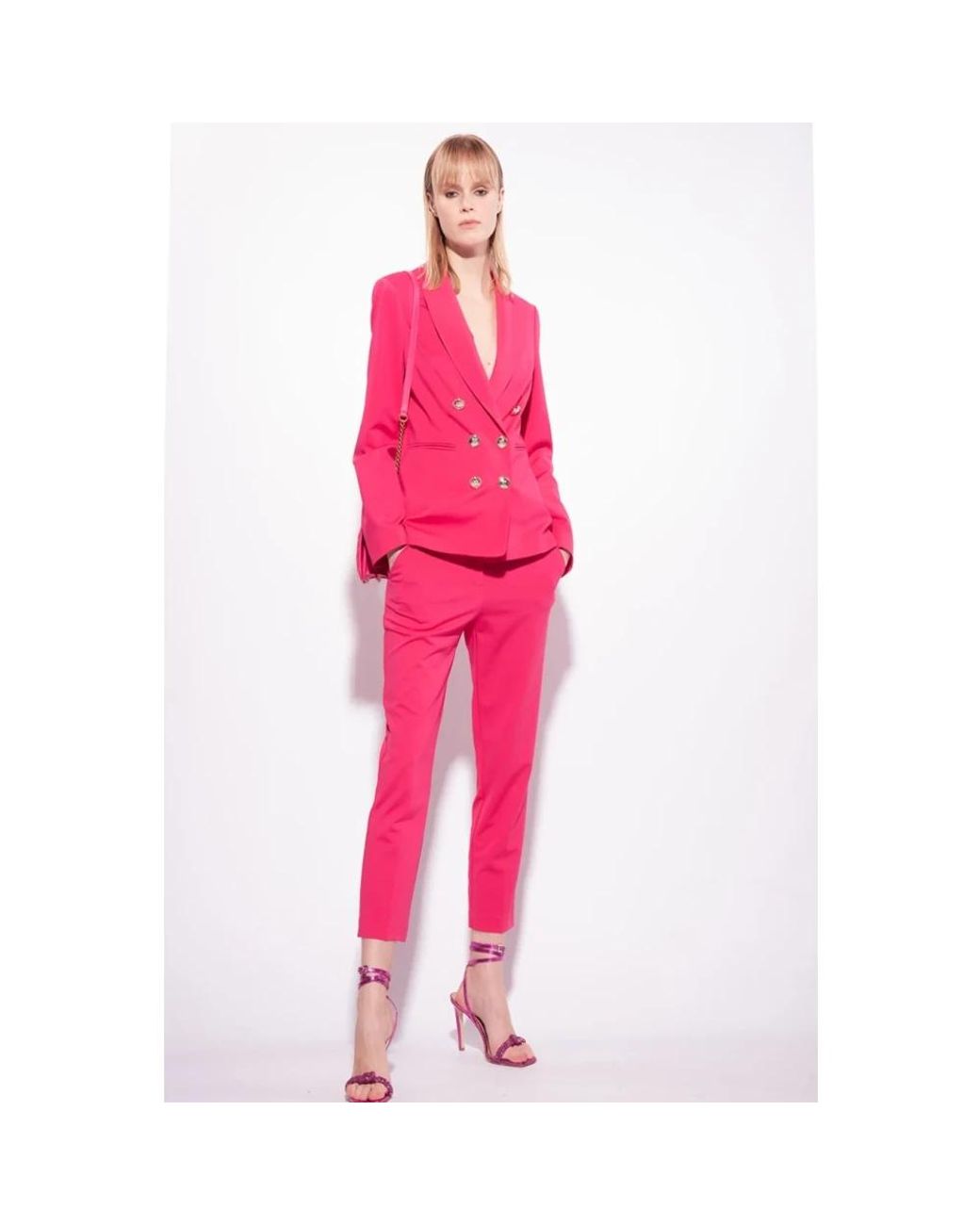 Pinko Red Cropped Trousers