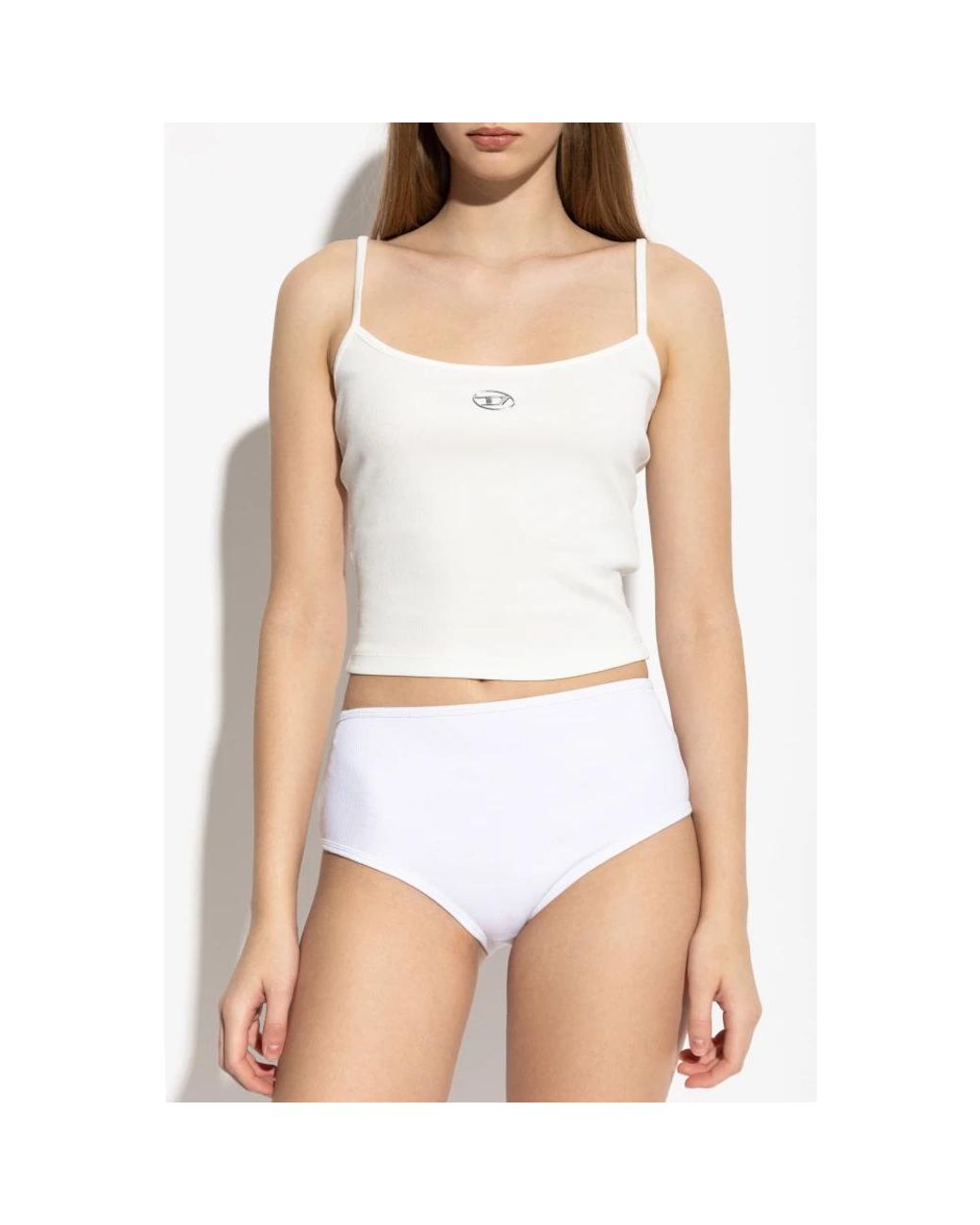 DIESEL White Sleeveless Tops