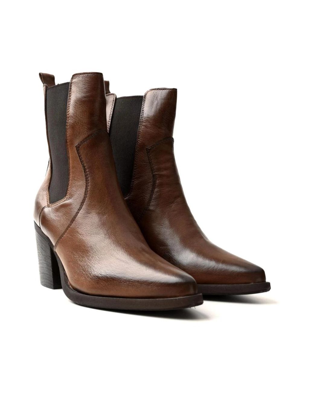Zoe Brown Heeled Boots