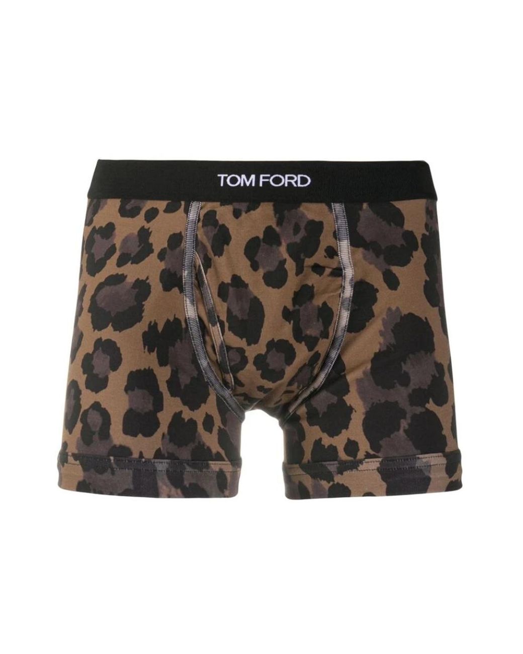 Tom Ford Ondergoed ,Bruin ,Katoen Luipaardprint Boxershorts in het Gray voor heren