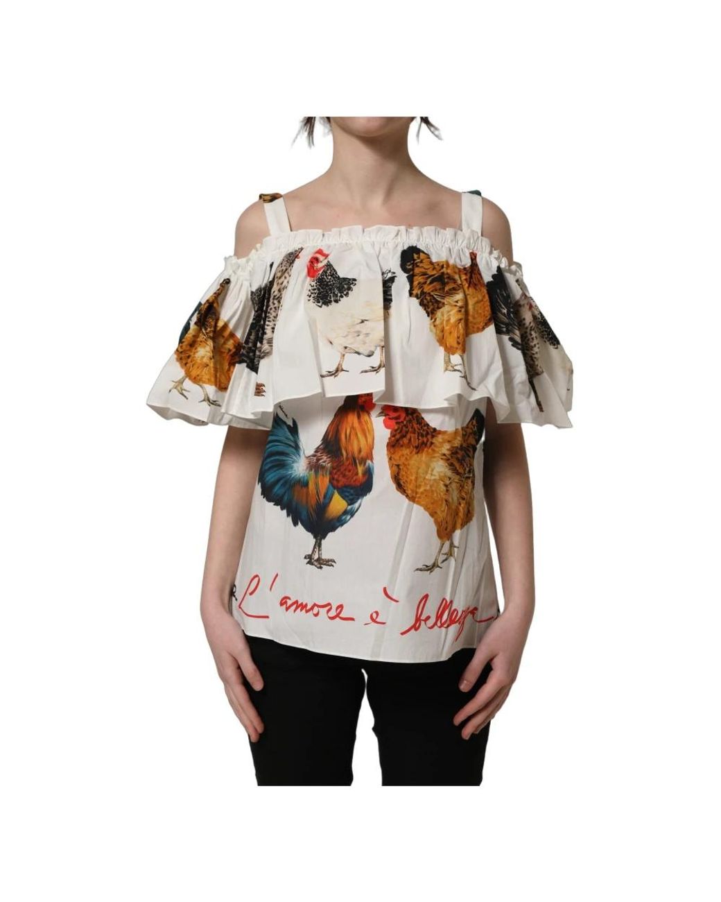 Dolce & Gabbana Off The Shoulder Blouse in het White