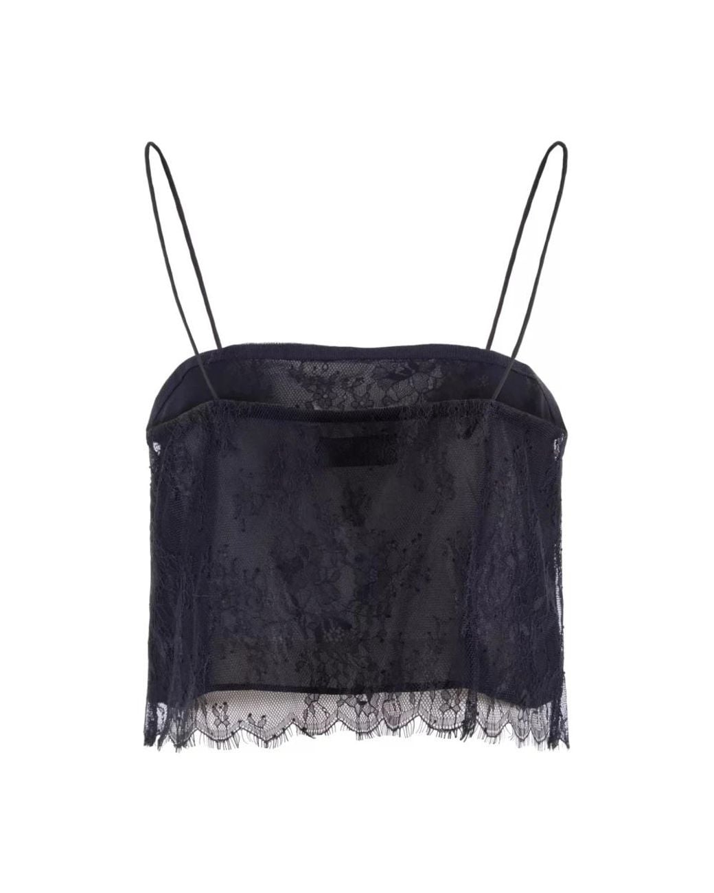Nenette Blue Sleeveless Tops