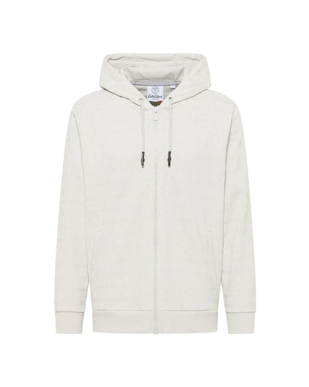 carlo colucci Hoodies & Sweatvesten ,Grijs ,Stijlvolle Hoodie Jas in het White voor heren