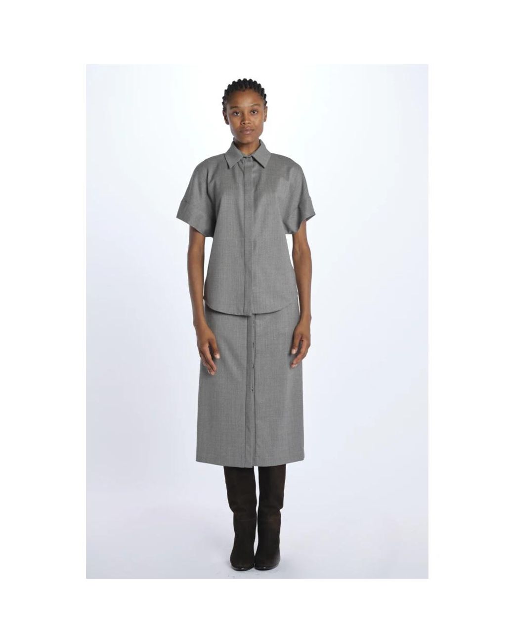 Crida Milano Gray Shirt Dresses