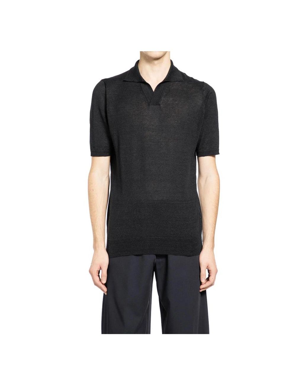 Lardini Black Polo Shirts for men