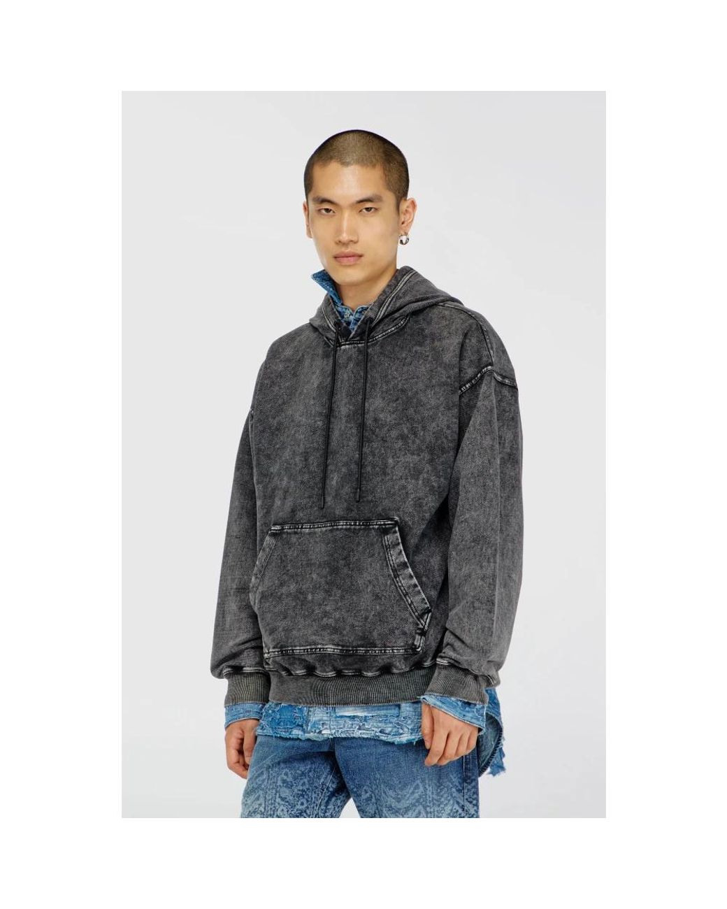 DIESEL Gray Hoodies for men