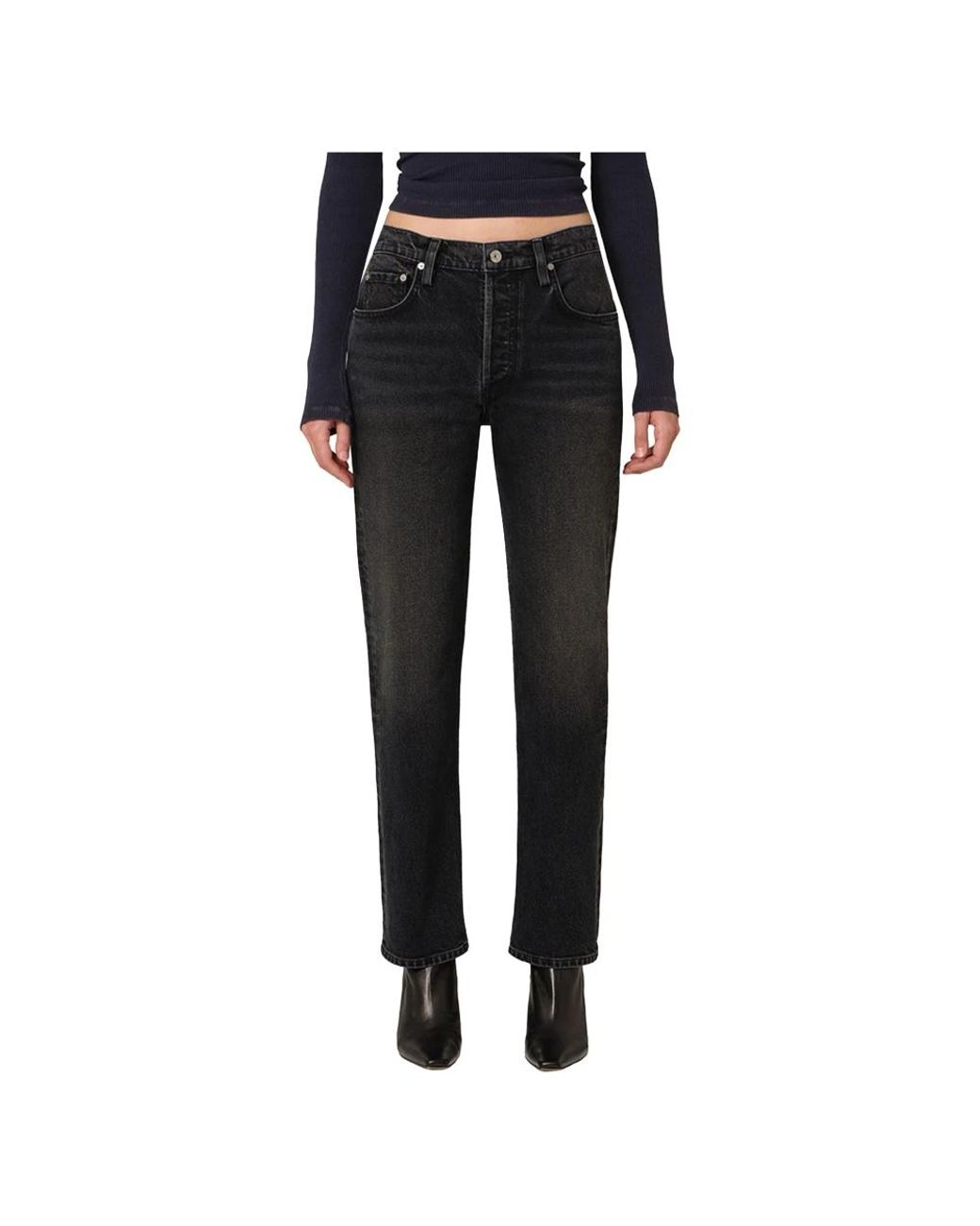 Citizens of Humanity Black Straight Fit Jeans