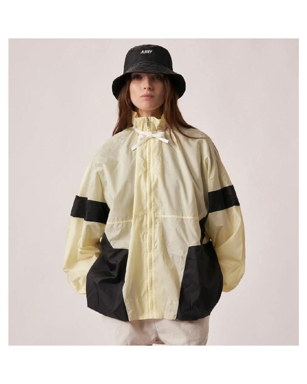 Autry Jassen ,Geel ,Nylon Nylon Oversize Jas in het Natural