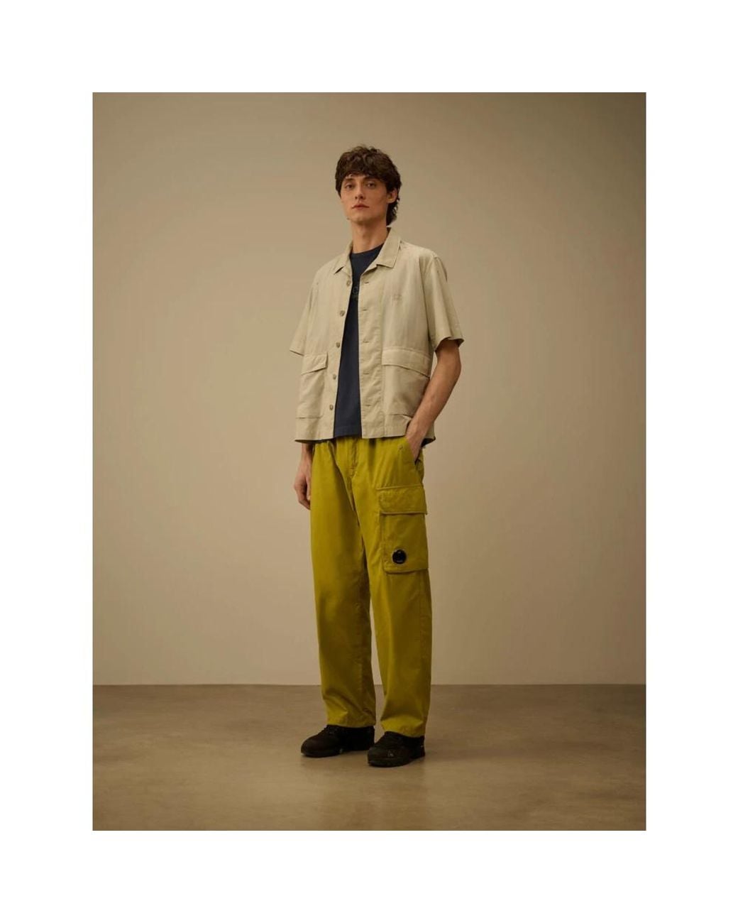 C P Company Natural Short Sleeve Shirts for men