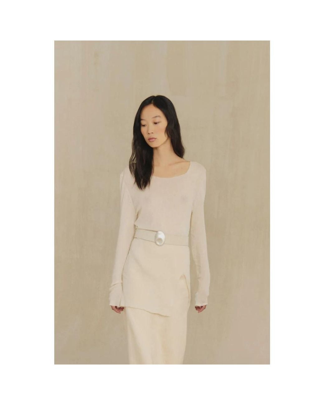 Cortana Natural Round-Neck Knitwear