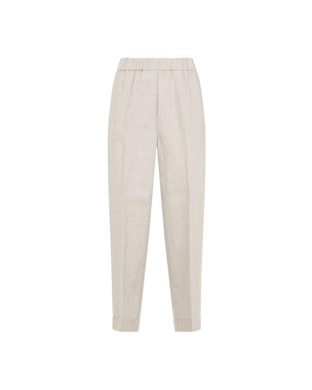 Peserico White Straight Trousers