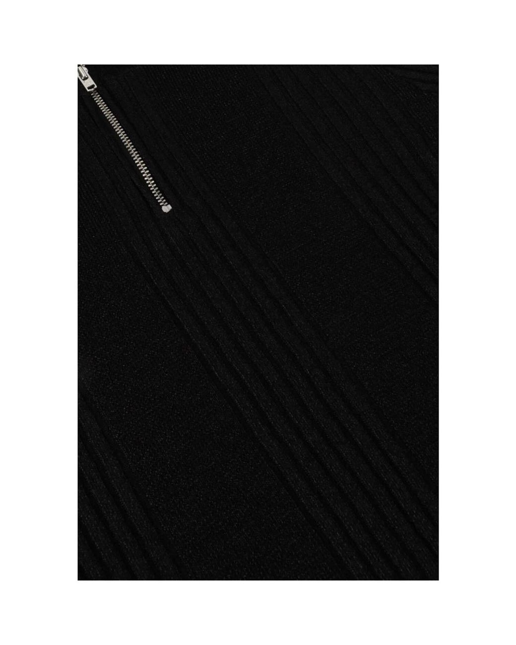 Modström Black Zip T-Neck Top
